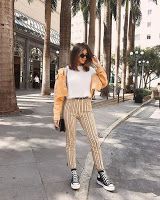 Summer Outfit Guide, Trik Fotografi, Pinterest Fashion, Outfits Casual, Style Outfits, Striped Pants, Look Cool