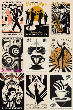 an old poster with some different types of art