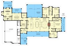 the floor plan for a house with two separate rooms and one living room on each side