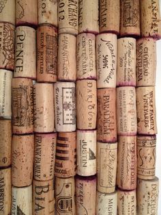 many different types of wine corks stacked on top of each other