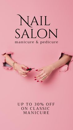 Nail Salon Flyer Design, Advertising Tract Idea, Beauty Salon Board Design, Salon Offers Poster Template, Poster Nails Salon, Tract Design Idea, Nail Offer Poster, Nail Art Offer Poster, Nail Art Banner