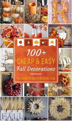 the cover of 100 cheap and easy fall decorations