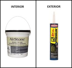 two different types of paint and one type of adhesiveor are shown in this image