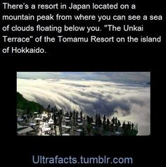 there's a resort in japan located on a mountain peak from where you can see a sea of clouds floating below