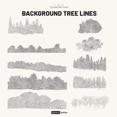 the back ground tree lines are drawn in black and white, with trees on each side