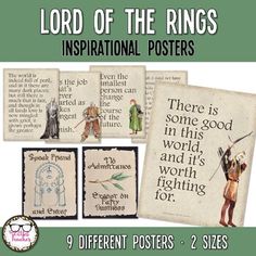 lord of the rings cross stitch pattern set with instructions for each character and their names