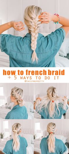 Hairstyle French, How To French Braid, Braiding Your Own Hair, French Braids, Hair Diy, Diy Braids, Braid Tutorial, Braid Hair