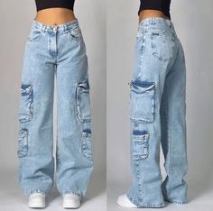 Get ready to elevate your street style with these blue jeans. With a sky blue hue and a stylish aesthetic, these jeans will have you turning heads wherever you go. Perfect for any fashion-forward individual looking to add a unique touch to their wardrobe. Style: Aesthetic Clothing, Aesthetic Pants Size:• S: Waist: 78 cm / 30.7 in, Hips: 108 cm / 42.5 in, Length: 104 cm / 40.9 in• M: Waist: 80 cm / 31.5 in, Hips: 110 cm / 43.3 in, Length: 105 cm / 41.3 in• L: Waist: 84 cm / 33.1 in, Hips: 114 cm / 44.9 in, Length: 106 cm / 41.7 in • XL: Waist: 88 cm / 34.6 in, Hips: 118 cm / 46.5 in, Length: 107 cm / 42.1 in • 2XL: Waist: 92 cm / 36.2 in, Hips: 122 cm / 48.0 in, Length: 108 cm / 42.5 in Material: CottonFree shipping WorldwideDelivery time: 15-35 days Gothic Jeans, Baggy Jeans Women, Y2k Baggy Jeans, Estilo Harajuku, Y2k Harajuku, Style Gothic, High Waist Wide Leg Pants, Jean Vintage, Wide Trousers