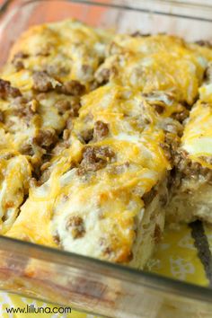 a casserole dish with meat and cheese in it is ready to be eaten