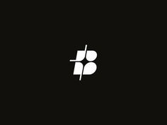 a black and white logo with the letter b in it's center, on a dark background