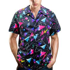 PRICES MAY VARY. 1.80s 90s Shirts: Vintage exquisite mens 80s 90s shirts is made of 100% polyester. The durable fabric is soft and comfortable to wear, relaxed fit, lightweight, breathable and quick-dry, the silky feeling makes you feel cozy all day long. 2.Pocket Design: There is a pocket on the front side of the mens 80s shirt, which is convenient for you to put small belongings such as sunglasses and pens. The 70s clothes designed with all-over paisley printing, printed with luxury vintage fl 90s Shirts Vintage, 70s Dress Up Day, 80s 90s Theme Party, 70s Dress Up, Disco Shirts, Throwback Party, 70s Clothes, 90s Theme Party, Mens 80s