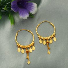 Discover the allure of Handmade Gold Jewelry at https://morvijewels.etsy.com/   Get a dazzling 25% off on all our 22k and 18k gold pieces. Don't miss out on this limited-time offer. Shop now and embrace the radiance of gold!Pure Handmade Beautiful yellow gold Hoop Bali earrings  Gold Purity- 22k yellow Gold Full Length - 4.5 cm Full Width - 2.3 cm Weight: 3.87 grams approx Click here  https://morvijewels.etsy.com/    to get more discount and offers Happy to take wholesale bulk orders. Festive Gold Plated Dangle Hoop Earrings, Gold Pierced Hoop Earrings For Festivals, Gold Pierced Hoop Earrings For Festival Wear, Celebration Gold Plated Hoop Earrings With Latkans, Festive Gold Plated Hoop Earrings, Festive Dangle Hoop Earrings Gold Plated, Gold Plated Hoop Earrings For Celebration, Gold-plated Hoop Earrings For Festivals, Gold Dangle Hoop Earrings For Festivals