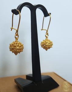 "★ Traditional Croatian filigree ball earrings, handcrafted in solid 14 k gold. Replicas of 19th century Ethnic, Heritage jewelry from Dubrovnik - Dalmatia region. Simple in style, versatile to wear with any outfit, and perfect for any occasion. Earrings end with secure - latching type of ear-wires. ★ *These earrings are handmade on order in 7-10 business days* Due to the handmade creation, every pair is unique, so there can be tiny variations in dimensions of the finished earrings. They are on Formal Earrings With Latkans, Formal Round Earrings With Latkans, Traditional Filigree Jhumkas For Gift, Filigree Drop Earrings For Festivals, Festival Filigree Drop Earrings Danglers, Elegant Ceremonial Danglers Drop Earrings, Elegant Gold Plated Jhumkas As A Gift, Latkan Earrings For Formal Occasions, Formal Round Latkan Earrings