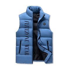 * 100% High grade of polyester cloth and is filled with inner for winter vest . * Quilted padded sleeveless vest with elastic cuffs provides maximum comfort. * Full length zip closure and adjust the coverage for optimized comfort. * Stand collar /high neck jacket outwear coat for fall and winter. * 2 front pockets and lightweight and warm material to stay warm * Sizes: M, L, XL,2XL ,3XL ,4XL ,5XL ,6XL to fit the body /weight * Add a pleasant twist to your friend /man fashion with this vest! ​ CARE INSTRUCTIONS: Machine washable with cold water (max 40℃ or 104℉); Do not tumble dry; Do not insolation, do not bleach. Functional Windproof Winter Vest, Functional Windproof Vest For Winter, Winter Streetwear Puffer Vest, Blue Sporty Sleeveless Outerwear, Sporty Sleeveless Blue Outerwear, Sleeveless Blue Outerwear For Outdoor Activities, Sleeveless Blue Outerwear For Outdoor, Sleeveless Blue Outdoor Outerwear, Functional Winter Vest Outerwear