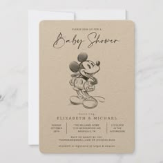 a baby shower with mickey mouse on it