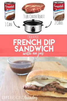 the french dip sandwich has been made in an instant pot and is ready to be eaten