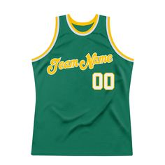 Represent your distinct look with this custom basketball jersey from our web. It boasts stitched tackle twill name & number and classic trims along with moisture-wicking technology for added comfort. Features: 1. Material: 100% Recycled Polyester 2. Stitched team or player name and numbers 3. Fit: Jerseys have an athletic cut. For a looser fit, we recommend ordering one size larger than you normally wear 4. Moisture-wicking fabric has spongy handle, good draping property and elasticity as well a Custom Basketball Jersey, Blue Football, Custom Basketball, Alpha Kappa Alpha, Baseball Shirts, Basketball Jersey, Logo Color, Kelly Green, Green Gold