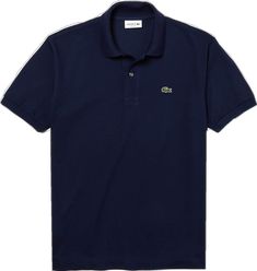 Lacoste Men's Classic Fit Polo Shirt - Color: Navy Blue - Tops and Bottoms USA - Classic Blue Polo Shirt For Formal Occasions, Blue Formal Polo Collar Top, Formal Blue Polo Collar Top, Elegant Blue Polo Shirt For Work, Blue Polo Collar Top For Formal Occasions, Elegant Blue Polo Shirt For Workwear, Classic Navy Collared Top, Elegant Blue Polo Collar Top, Elegant Navy Cotton Shirt