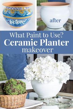 what paint to use ceramic planter makeover