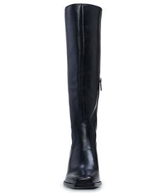 Vince Camuto Sangeti Leather Wide Calf Tall Boot | Dillard's Medium Width Leather Knee-high Boots, Tall Leather High Shaft Heeled Boots, Classic High Shaft Leather Boots, Fitted Tall Leather Boots, Modern Tall Leather Boots, Leather Heeled Boots With Side Zipper And Round Toe, Leather High Shaft Boots For Office, High Shaft Leather Boots For Office, Formal Heeled Boots With Zipper Closure