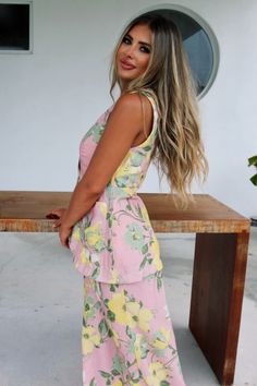 Savor the essence of an eternal Italian summer in Selena - our blush colored maxi skirt set, elegantly adorned by a zesty lemon tree. Featuring an elegant v-neck, button line, pockets, and a matching a-line skirt, this vibrant ensemble captures sunlit, early afternoons on the Italian countryside. Maxi Skirt Set, Italian Countryside, Lemon Tree, Italian Summer, Blush Color, A Line Skirt, A Line Skirts, Skirt Set, Maxi Skirt