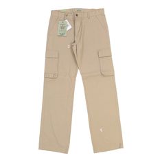 Description:Vintage 1St American beige cargo trousers, fit a UK size 14 - mid rise with a 36" waist. Size conversion: US Size: 10EU Size: 42IT Size: 46 RISE TYPE: Mid RiseWAIST: 36 inches / 91cmsINSEAM: 36 inches / 91cmsRISE: 10 inches / 25cmsGENDER: womens CONDITION: new with tags.STYLE: cargo trousersERA: 1990sCOLOUR: beigeFABRIC: cotton Beige Straight Leg Cargo Pants With Flap Pockets, Full Length Beige Cargo Pants With Cargo Pockets, Beige Full Length Work Pants With Pockets, Mid-rise Beige Cargo Pants With Side Pockets, Beige Mid-rise Cargo Pants With Side Pockets, Beige Mid-rise Cargo Pants, Beige Utility Cargo Pants With Straight Leg, Beige Casual Cargo Pants With Flap Pockets, Fitted Full Length Beige Cargo Pants