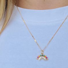 This Stunning 24k Gold-Filled Necklace Features A Delicate Chain Adorned With A Row Of Sparkling Cubic Zirconia Stones In A Vibrant Rainbow Array. The Subtle Shimmer Of The Zirconia Contrasts Beautifully With The Warm, Lustrous Gold, Creating An Elegant Yet Playful Piece. Perfect For Adding A Touch Of Color To Any Outfit, This Necklace Is A Radiant Symbol Of Joy And Positivity, Designed To Be Worn And Cherished Every Day. Whether As A Gift Or A Personal Treasure, Its Timeless Sparkle Will Light Rainbow Cubic Zirconia Necklaces As Gift, Elegant Rainbow Necklace With Gemstone Accents, Rainbow Multi-stone 14k Gold Jewelry, Rainbow Multi-stone Necklace In Fine Jewelry Style, Vibrant Rainbow Adjustable Necklace, Rainbow Sparkle, Delicate Chain, Womens Jewelry Necklace, Poppies