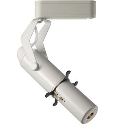 an image of a white light fixture on a wall mounted camera holder with two cameras attached to it