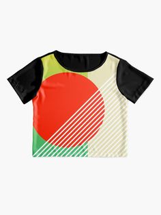 a t - shirt with an abstract design on the front and back, all over print