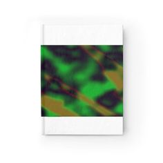 a green and black abstract painting on white paper