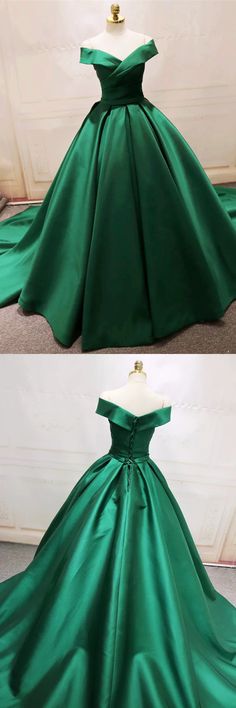 Wedding Dress Winter, Emerald Green Prom Dress, Prom Dresses Off The Shoulder, Wedding Dress Black, Prom Dress With Train, Dresses Off The Shoulder, Green Prom, Dress Off Shoulder, Long Prom Gowns