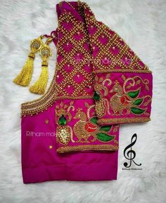 Here Are The Latest Designs For Bridal Blouses With Maggam Work. The Maggam Work With Kundan, Thread And Spring Can Be Customised Along With The Cloth Color You Want To Choose. Having These Kind Of Maggam Work Blouses Is Very Trendy For Traditional Gatherings And Poojas. This Enhances The Beauty Of Any Saree When This Is Teamed Up With Different Kind Of Maggam Designs. The Combination Of Aari And Zardosi Works Make This Maggam Designs Look Very Elegant And Beautiful. We Customize The Blouse As P Wedding Blouse With Multicolor Resham Embroidery, Semi-stitched Blouse With Intricate Embroidery For Wedding, Semi-stitched Embroidered Blouse For Wedding, Embroidered Semi-stitched Blouse For Wedding, Multicolor Embroidered Blouse For Wedding, Traditional Embroidered Wedding Blouse, Semi-stitched Blouse With Dori Work For Wedding, Semi-stitched Wedding Blouse With Dori Work, Wedding Semi-stitched Blouse With Dori Work