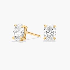 Sparkle with every movement of your head when you wear these classic stud earrings set with oval-cut diamonds. The 14k yellow gold design promises a cool lustre that beautifully matches the stones. Oval Cut Diamond, Diamond Stud Earrings, Blue Nile, Stud Earrings Set, Diamond Stud, Gold Design, Diamond Earrings Studs, Diamond Studs, Earrings Set