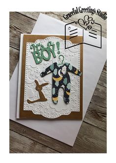 a handmade card with an image of a man in a clown suit on it