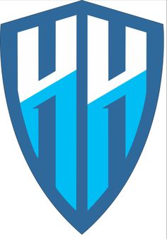 a blue and white shield with the letter w on it