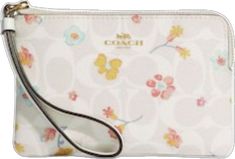 Spring Gift Wristlet With Wrist Strap, Chic White Wristlet For Gift, Spring Rectangular Wristlet, Spring Rectangular Wristlet With Wrist Strap, Coach Spring Rectangular Wristlet, Rectangular Wristlet For Spring Gift, Rectangular Wristlet As Spring Gift, Rectangular Wristlet Gift For Spring, Spring Rectangular Coach Wristlet