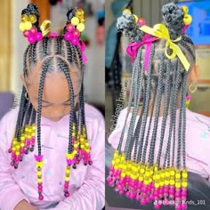 Kimora Hairstyles, Aaliyah Nails, Jojo Hairstyles, Pretty Braided Hairstyles For Kids, Kid Braid Styles With Beads, Kid Braids, Baby Girl Hairstyles Curly, Daughter Hairstyles