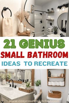 21 Genius Small Bathroom Ideas That Are Easy To Recreate Small Bathroom Styles, Simple Small Bathroom Ideas, Small White Bathrooms, Small Bathroom Inspiration, Modern Small Bathroom, Very Small Bathroom, Small Bathroom Diy, Modern Small Bathrooms, Small Bathroom Sinks