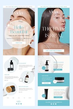 Medspa Skincare Social Media Templates, Spa, Esthetician, Beauty, Email Marketing Newsletter Template Skincare Newsletter Ideas, Wellness Email Design, Email Design Corporate, Beautiful Email Design, Electronic Direct Mail Design Layout, Skincare Newsletter Design, Skincare Email Marketing, Skincare Sale Design, Beauty Email Design