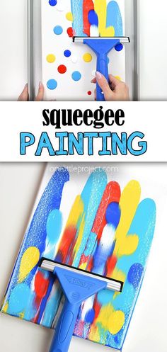 this is an easy art project for kids to do with the paintbrush and glue