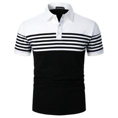 PRICES MAY VARY. High-quality Material: 100% Cotton. Lightweight, soft and breathable stretchy fabric give you a cool feeling in the hot summer, comfortable to wear all day. Fashion Design: Regular short sleeve design daily T-shirt ; Stripe contrast color highlights the modern. 3 Button placket and simple look make this golf polo shirt a good choose for the office or the vacation. Occasion: This men's golf polo shirt can match with all kinds of pants for any occasion. Suitable for any workout, d Workout Daily, Blue Couch, Color Highlights, Mens Stripes, Polo Golf, Colored Highlights, Mens Golf, Golf Polo Shirts, Branded Shirts