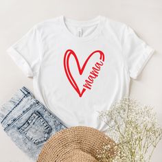 Mama and Mini Tshirt, Valentines Day Matching Shirts, Mama Shirt, Mommy and Me, Mama Mini Matching Shirt, Valentine Outfit Mama And Mini Shirt, Mama And Mini Shirts, Mini Shirts, Mama And Mini, Matching T Shirts, Custom Trucker Hats, Personalized Hats, Design Text, Valentines Outfits