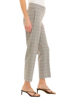 Create a powerful profile when you pair these plaid pants from Kasper with your favorite blazer and heels. | Kasper Women's Plaid Slim Pants, Black, 18 Plaid Pants, Suit Separates, Petite Outfits, Slim Pants, Womens Plaid, Pants Black, Plaid, Blazer, Heels