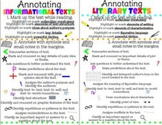 an annotating poster with two different texts