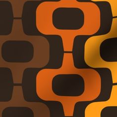 an orange and brown abstract pattern with circles