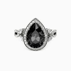 a black and white diamond ring