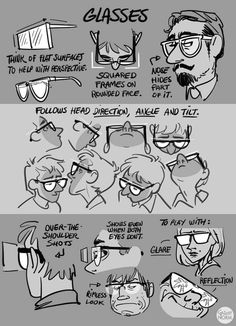 a cartoon drawing of glasses and how to use them