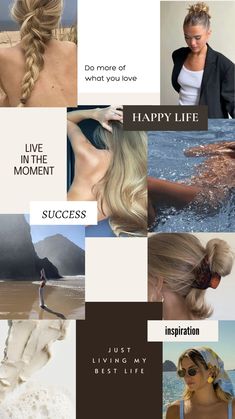 a collage of photos with the words happy life