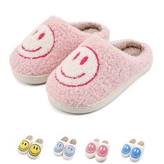 PRICES MAY VARY. 【Super Soft and Lightweight Fluffy Slippers 】The Happy Face Slippers cloud cushion slides'high-quality insole is composed of thickened high-density memory foam and soft man-made fluffy fleece lining, along with comfort man-made fluffy plush fleece lining that encompasses your feet very well and offers soothing comfort. 【Cushioning & Durable fuzzy slipper 】The lightweight, durable and non-slip rubber sole can help you walk more smoothly. The sole not only provides good shock abso Smile Face Slippers, Smile Slippers, Happy Face Slippers, Elegant Slippers, Cloud Cushion, Fluffy Slippers, Fuzzy Slippers, Warm Slippers, Cozy Socks