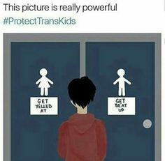 a person standing in front of a door with stickers on it that read, this picture is really powerful protect kids get yield at